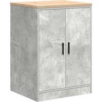 Berkfield Home Garage Storage Cabinet Concrete Grey 60x51x85 cm Solid Wood Pine | Size: 60 x 51 x 85 cm