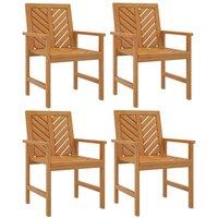 Berkfield Home Garden Dining Chairs 4 pcs Solid Wood Acacia in Brown