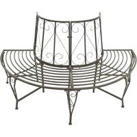 Berkfield Home Garden Half Round Tree Bench 160 cm Steel in Grey