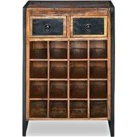 Berkfield Home Wine Rack for 16 Bottles Solid Reclaimed Wood in Brown