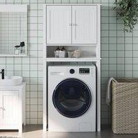 Berkfield Home Washing Machine Cabinet BERG White 76x27x164.5 cm Solid Wood