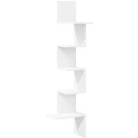 Berkfield Home Wall Corner Shelf White 32x32x127, 5 cm Engineered Wood