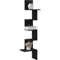 Berkfield Home Wall Corner Shelf Black 32x32x127, 5 cm Engineered Wood