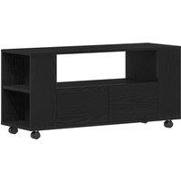 Berkfield Home TV Cabinet with Wheels Black Oak 102x34.5x43 cm Engineered Wood