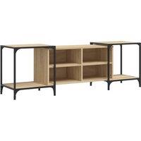 Berkfield Home TV Cabinet Sonoma Oak 153x37x50 cm Engineered Wood in Light Brown | Size: 153 x 37 x 50 cm