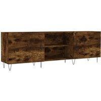 Berkfield Home TV Cabinet Smoked Oak 150x30x50 cm Engineered Wood in Brown | Size: 150 x 30 x 50 cm