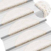 Berkfield Home Stair Mats 10 pcs 56x17x3 cm White in Ivory | Size: Medium