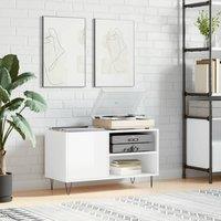 Berkfield Home Record Cabinet High Gloss White 85x38x48 cm Engineered Wood | Size: 85 x 38 x 48 cm