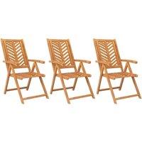 Berkfield Home Reclining Garden Chairs 3 pcs Solid Wood Acacia in Brown