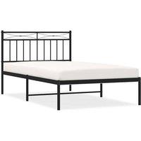 Berkfield Home Metal Bed Frame with Headboard Black 100x200 cm