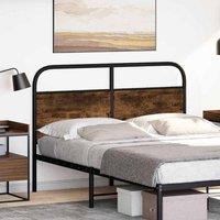 Berkfield Home Headboard Smoked Oak 135 cm Steel & Engineered Wood in Brown