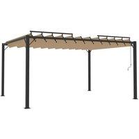 Berkfield Home Gazebo with Louvered Roof 3x4 m Taupe Fabric & Aluminium