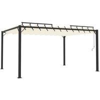 Berkfield Home Gazebo with Louvered Roof 3x4 m Cream Fabric & Aluminium in Beige