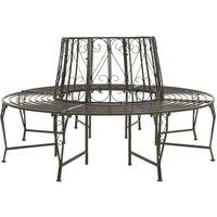 Berkfield Home Garden Tree Bench 160 cm Steel in Grey