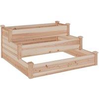 Berkfield Home Garden Raised Bed 120x120x56 cm Solid Wood Fir in Light Tan | Size: 120 x 120 x 56 cm