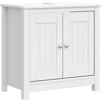 Berkfield Home Beautiful 2 Piece Bathroom Furniture Set BERG White Solid Wood Pine