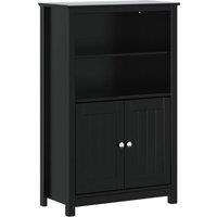 Berkfield Home Beautiful 3 Piece Bathroom Furniture Set BERG Black Solid Wood Pine