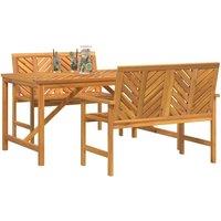 Berkfield Home Elegant 3 Piece Garden Dining Set Solid Wood Acacia in Brown