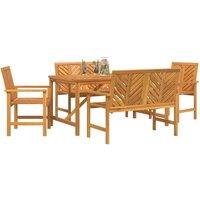 Berkfield Home Modern 5 Piece Garden Dining Set Solid Wood Acacia in Brown