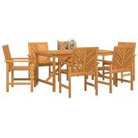 Berkfield Home Modern 6 Piece Garden Dining Set Solid Wood Acacia in Brown