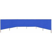 Berkfield Home Durable 6-panel Wind Screen Fabric 800x80 cm Azure Blue