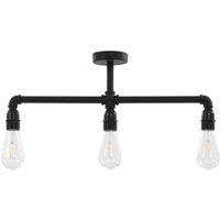 Berkfield Home Modern Ceiling Lamp Black 3 x E27 Bulbs
