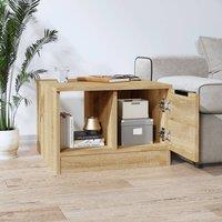 Berkfield Home Decorative Coffee Table Sonoma Oak 50x50x36 cm Engineered Wood in Light Brown | Size: 50 x 50 x 36 cm