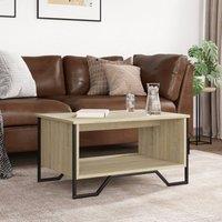 Berkfield Home Durable Coffee Table Sonoma Oak 75x51x40 cm Engineered Wood in Light Tan | Size: 75 x 51 x 40 cm