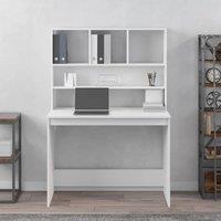 Berkfield Home Decorative Desk with Shelves White 102x45x148 cm Engineered Wood | Size: 102 x 45 x 148 cm