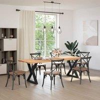 Berkfield Home Modern Dining Table Legs 2 pcs Black 80x(72-73.3) cm Steel