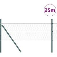 Berkfield Home Green Fencing Set Set of 2 Forest Green Powder-Coated Steel 25 x 0.5 m