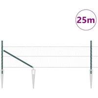 Berkfield Home Green Fencing Set Set of 2 Forest Green Metal, Plastic 25 x 0.5 m