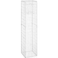 Berkfield Home Durable Gabion Basket Posts 2 pcs 40x40x180 cm Iron in Silver | Size: 40 x 40 x 180 cm