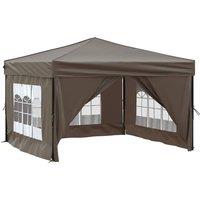 Berkfield Home Decorative Folding Party Tent with Sidewalls Taupe 3x3 m in Stone