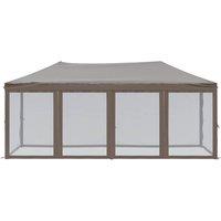 Berkfield Home Sturdy Folding Party Tent with Sidewalls Taupe 3x6 m
