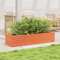 Berkfield Home Decorative Garden Planter Wax Brown 110x40x23 cm Solid Wood Pine in Burnt Orange | Size: 110 x 40 x 23 cm
