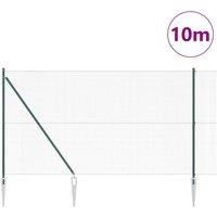 Berkfield Home Green Welded Wire Fence with 7 Spike Posts Green 1.6x10 m Steel