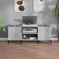 Berkfield Home Record Cabinet Concrete Grey 121x38x48 cm Engineered Wood | Size: 121 x 38 x 48 cm