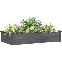 Berkfield Home Garden Raised Bed with Liner Grey 120x60x25 cm Solid Wood Fir | Size: 120 x 60 x 25 cm