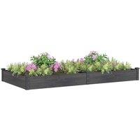 Berkfield Home Garden Raised Bed with Liner Grey 240x120x25 cm Solid Wood Fir | Size: 240 x 120 x 25 cm