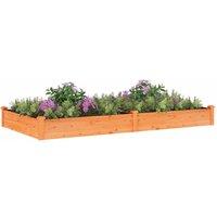 Berkfield Home Garden Raised Bed with Liner Brown 240x120x25 cm Solid Wood Fir | Size: 240 x 120 x 25 cm