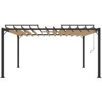 Berkfield Home Gazebo with Louvered Roof 3x4 m Taupe Fabric & Aluminium