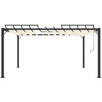 Berkfield Home Gazebo with Louvered Roof 3x4 m Cream Fabric & Aluminium in Beige