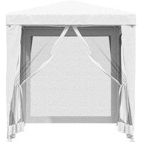 Berkfield Home Party Tent with 4 Mesh Sidewalls 2x2 m White