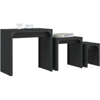 Berkfield Home Nesting Coffee Tables 3 pcs Black Engineered Wood