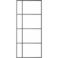 Berkfield Home Sliding Door Frosted ESG Glass & Aluminium 90x205 cm Black