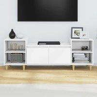 Berkfield Home TV Cabinet White 160x35x55 cm Engineered Wood | Size: 160 x 35 x 55 cm