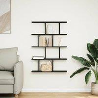 Berkfield Home Wall Cube Shelf 12 Compartments Black Engineered Wood