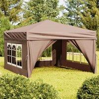 Berkfield Home Folding Party Tent with Sidewalls Taupe 3x3 m in Beige
