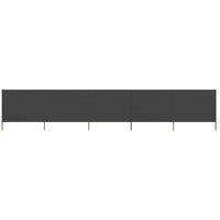 Berkfield Home 5-panel Wind Screen Fabric 600x120 cm Anthracite in Black